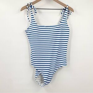 & Other Stories Blue White Stripes One Piece Swimsuit 12